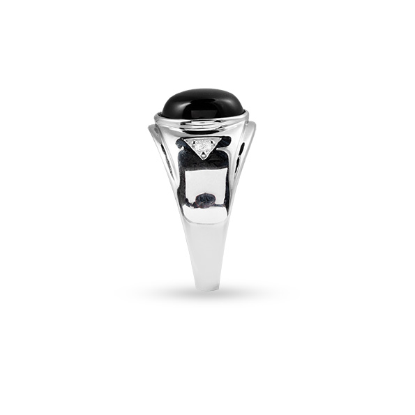 Men Ring, Black Stone (SR06157A)