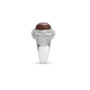 Men Silver Ring, Red Stone (S-5142)