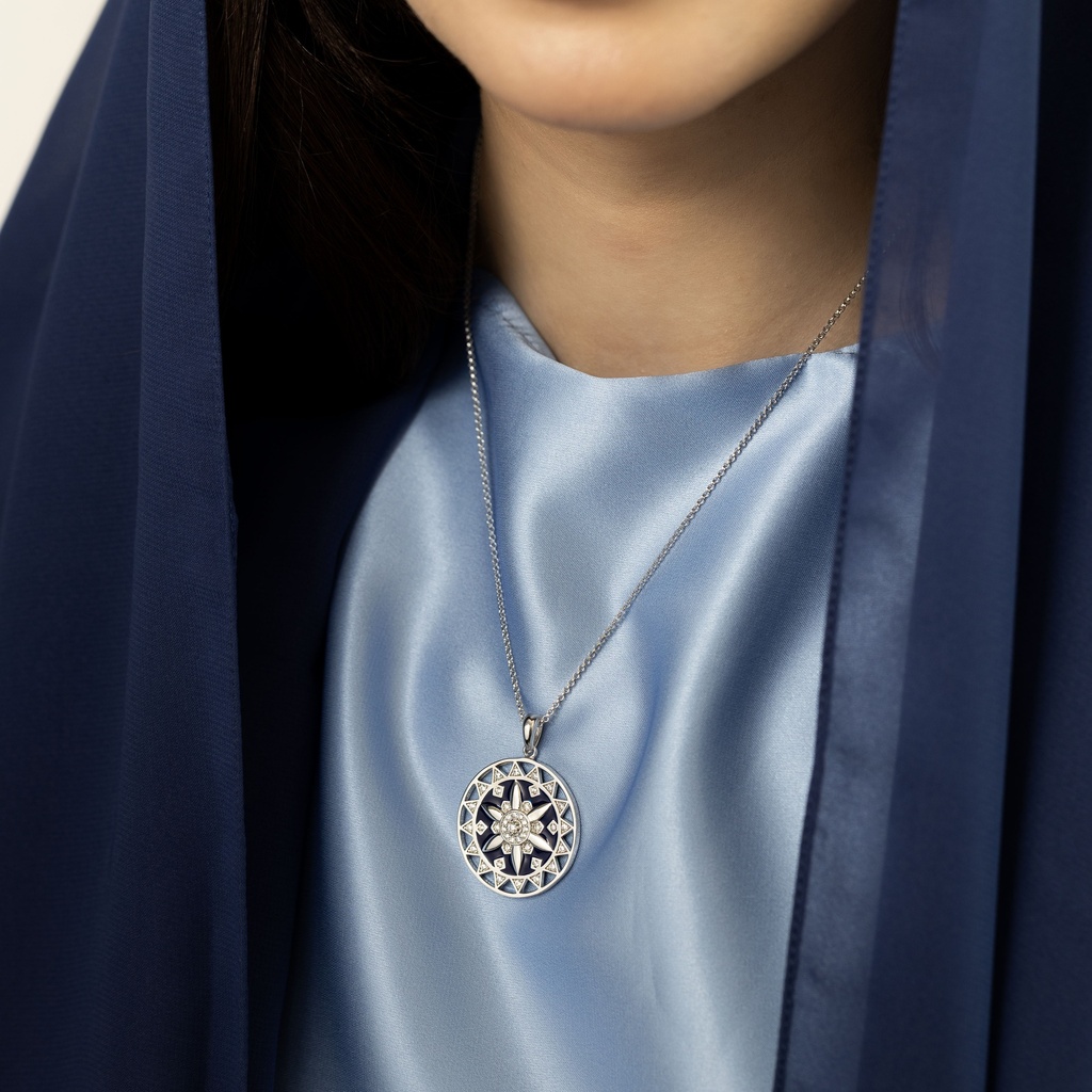 Ahad Silver Necklace - Small ( AH 2 )