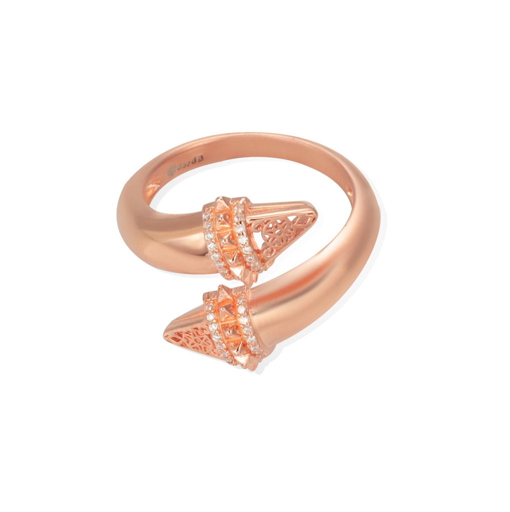 Zayan's Rose Gold-Plated Silver Ring- Double (ZC41)