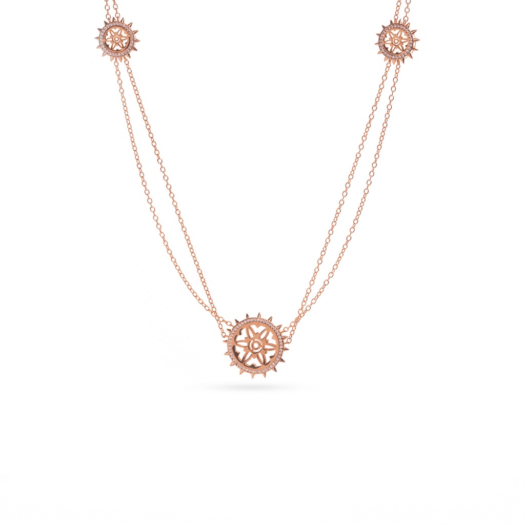 Spiky's Rose Gold-plated Silver Necklace - Large (SPC16)