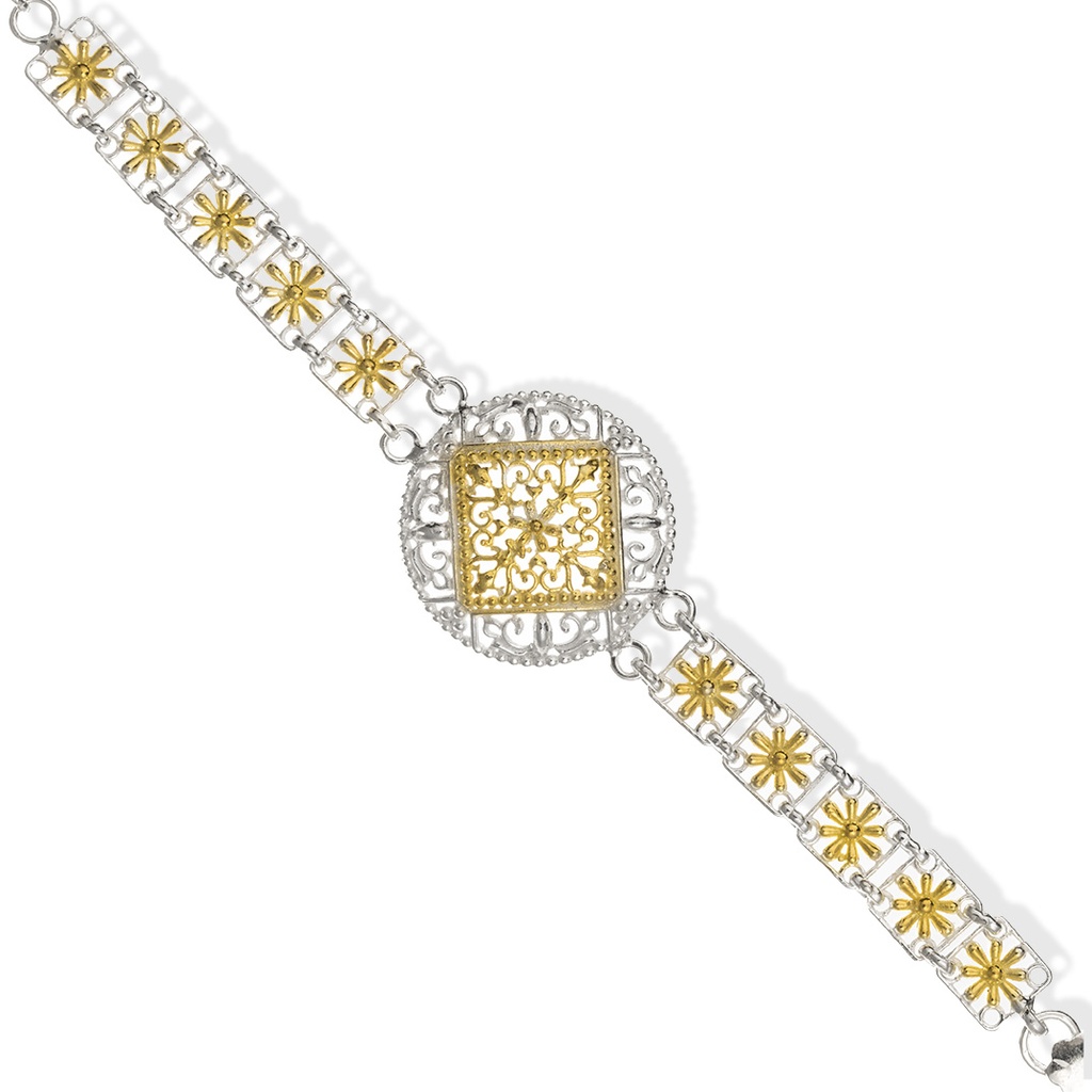 Omani Silver Bracelet & Ring, partially gold plated (OBRS175)
