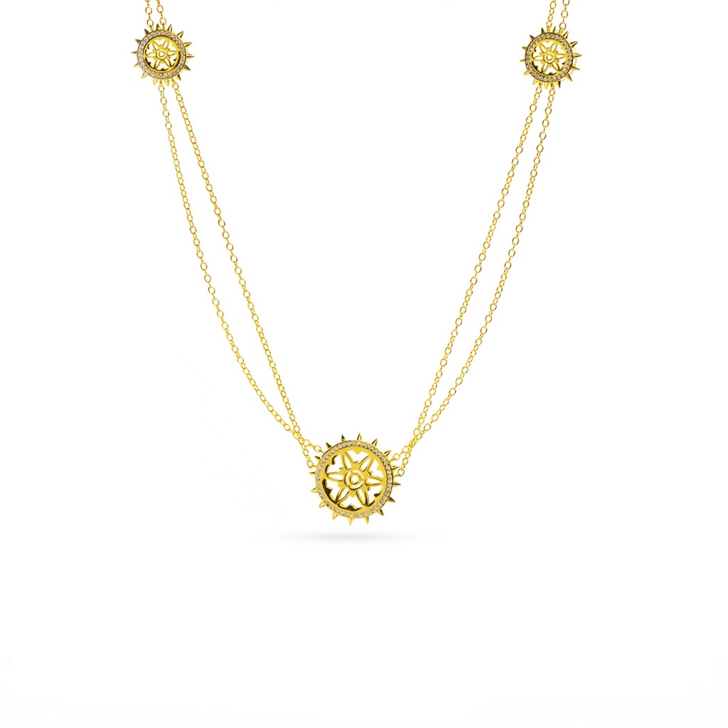 Spiky's Gold-Plated Silver Necklace - Large (SPC15)
