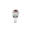 Men Silver Ring, Red Stone (S-6929)