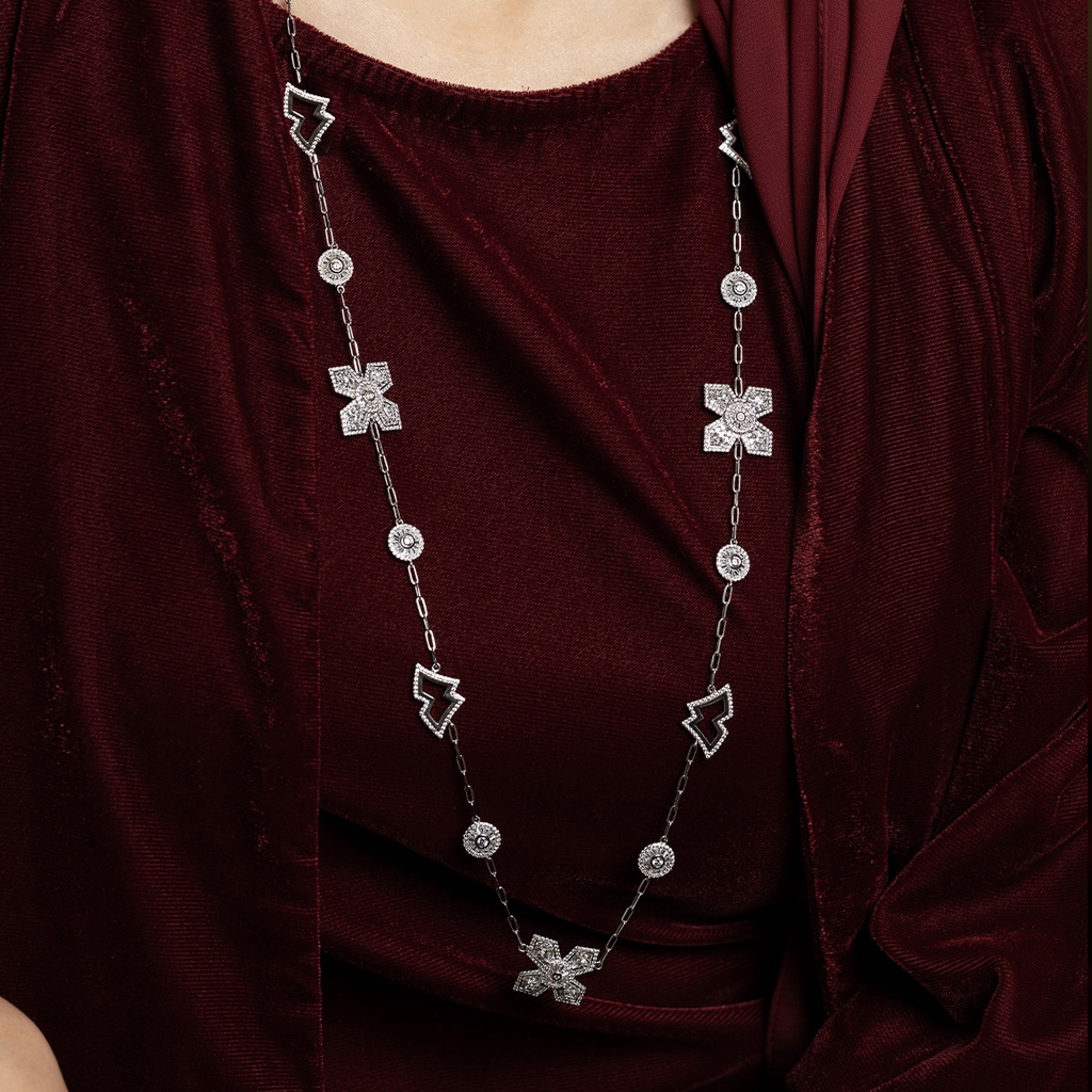 Erth Silver Long Necklace  (EC13)