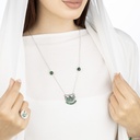 Kahilah's Silver Necklace with Malachite stone -small (KC34)