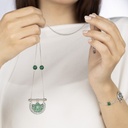 Kahilah's Silver Necklace with Malachite stone -small (KC31)