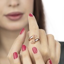 Zayan's Rose Gold-Plated Silver Ring- Double (ZC41)