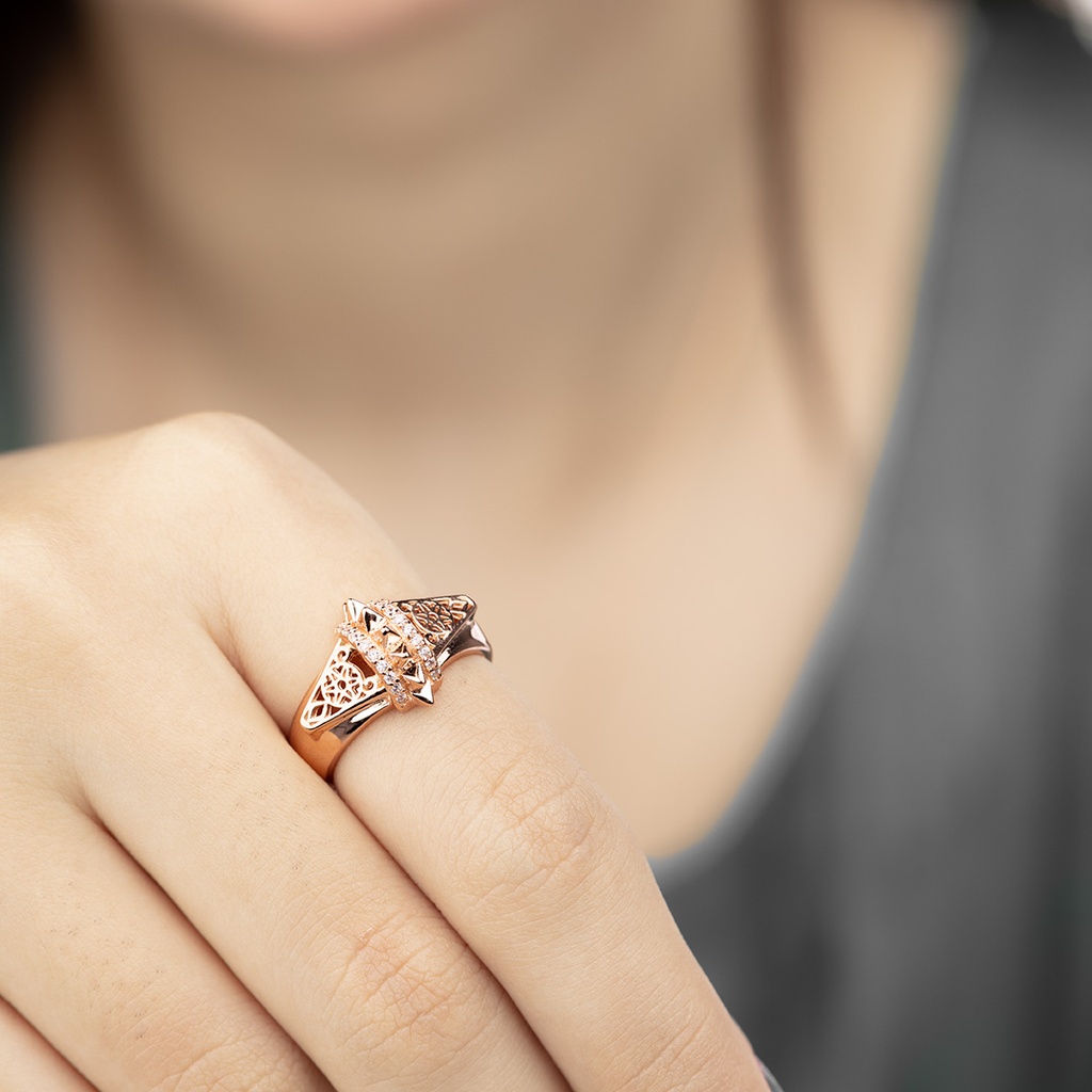 Zayan's Rose Gold-Plated Silver Ring (ZC2)