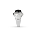 Men Silver Ring, Black Stone (S-5142)