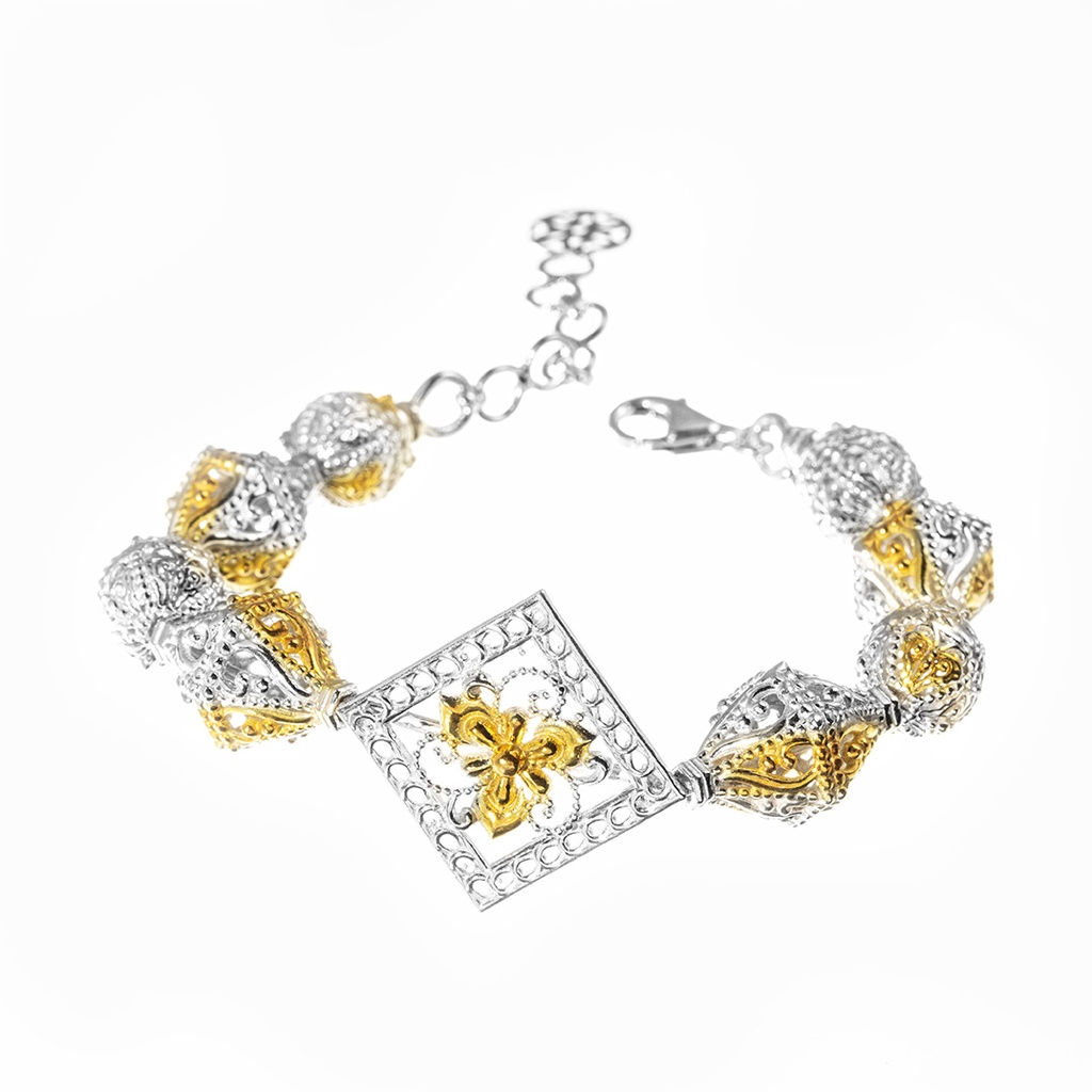 Omani Silver Teembe Bangle , partially gold plated (OTB125)