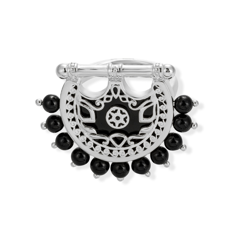 Kahila's Silver Ring with Black Onyx Stone (KC96)