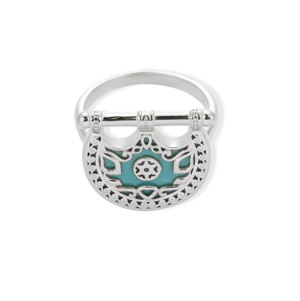 Kahila's Silver Ring with Turquoise Stone (KC66)