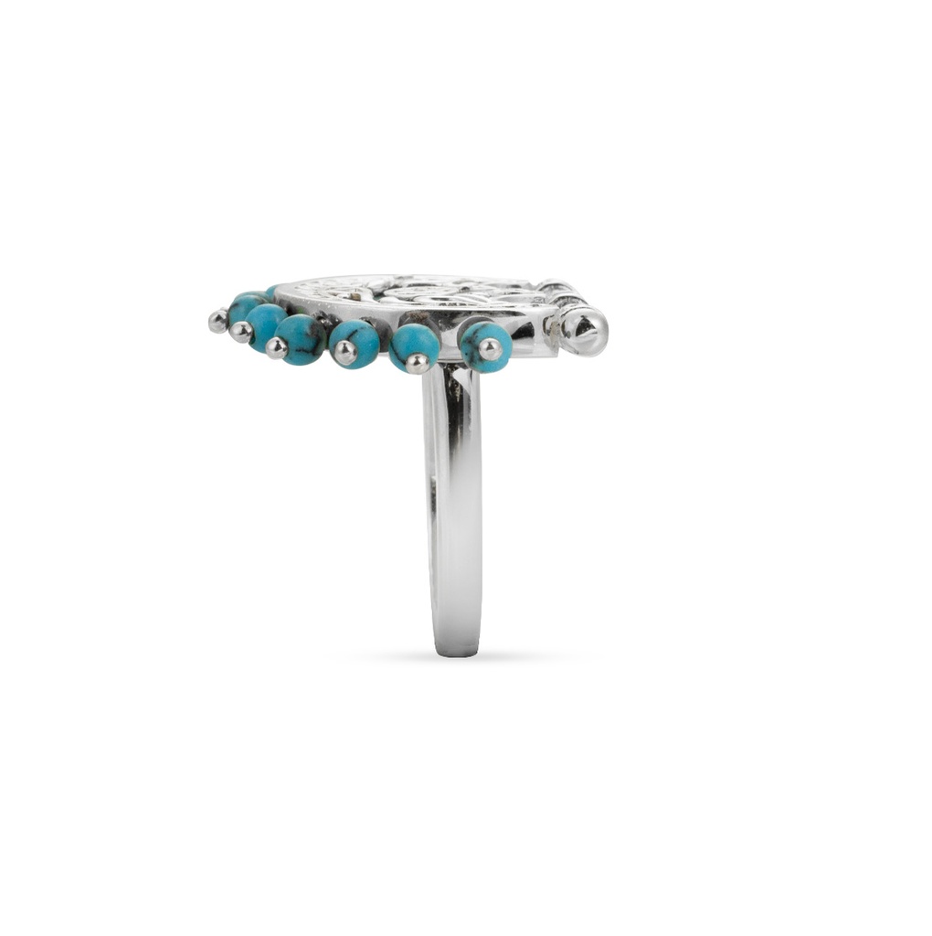 Kahila's Silver Ring with Turquoise Stone (KC65)