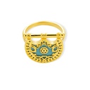 Kahila's Gold Plated- Silver Ring with Turquoise Stone (KC82)