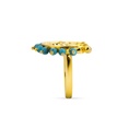 Kahila's Gold Plated- Silver Ring with Turquoise Stone (KC80)