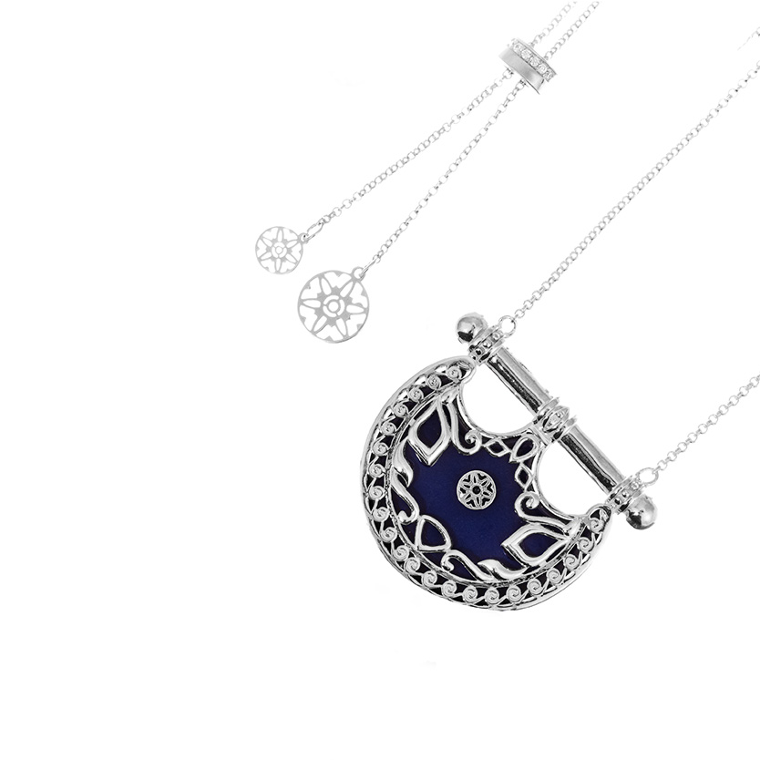 Kahila's Silver Necklace with Lazord Stone- Small (KC138)
