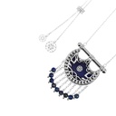 Kahila's Silver Necklace with Lazord Stone and Drops- Small (KC139)