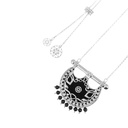 Kahila's Silver Necklace with Black Onyx Stone - Large (KC102)