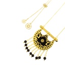 Kahila's Gold - Plated Silver Necklace with Black Onyx Stone and Drop-Large (KC119)