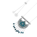 Kahila's Silver Necklace with Turquoise Stone and Drop - Small (KC71)