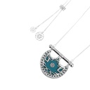 Kahila's Silver Necklace with Turquoise - Large (KC68)