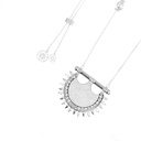 Kahila's Zircon Spiky Pearl Silver Necklace - Large (KC123)