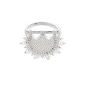 Kahila's Zircon Spiky Pearl Silver Ring (KC58)
