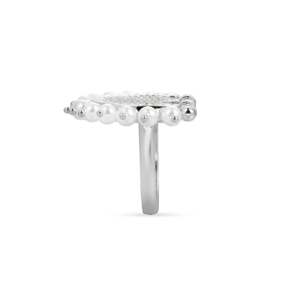 Kahila's Zircon Pearl Silver Ring (KC57)